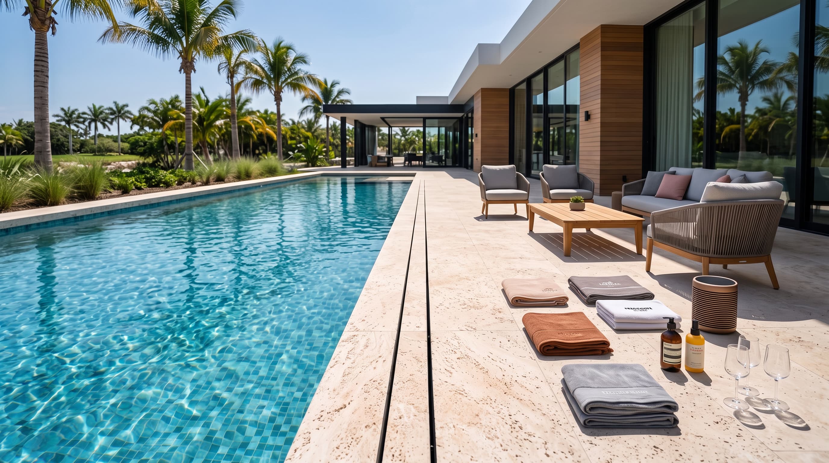 Ralo linear oculto em aço inox para deck e piso externo de piscina